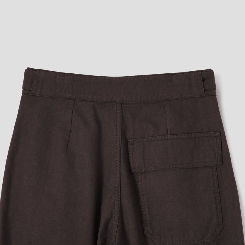 MHL W' Button Belt Trousers Mahogany