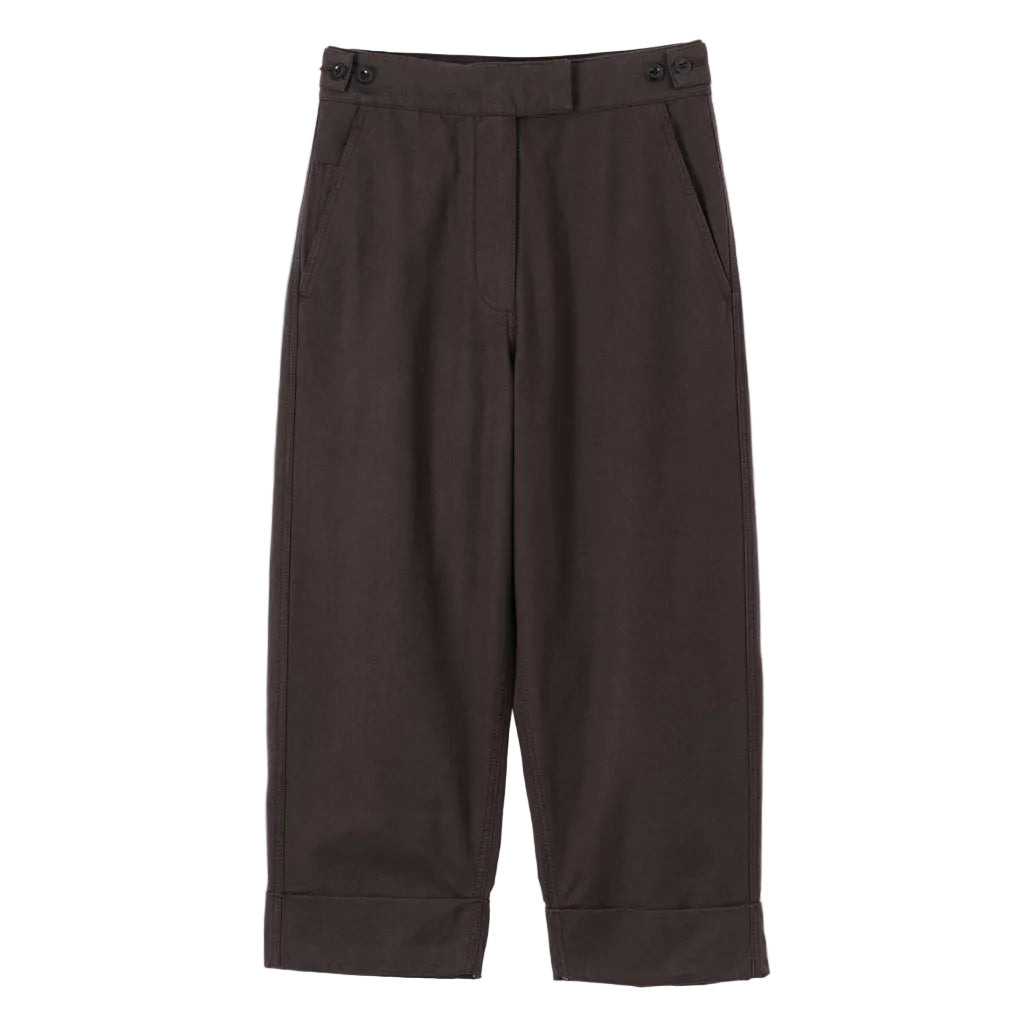 MHL W' Button Belt Trousers Mahogany