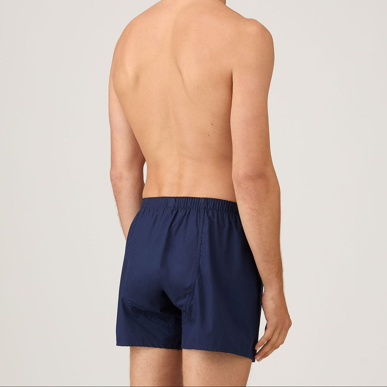 Sunspel Cotton Poplin Boxer Short Navy