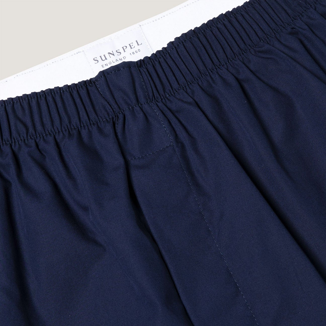 Sunspel Cotton Poplin Boxer Short Navy