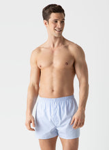 Load image into Gallery viewer, Sunspel Boxer Short Micro Gingham Light Blue
