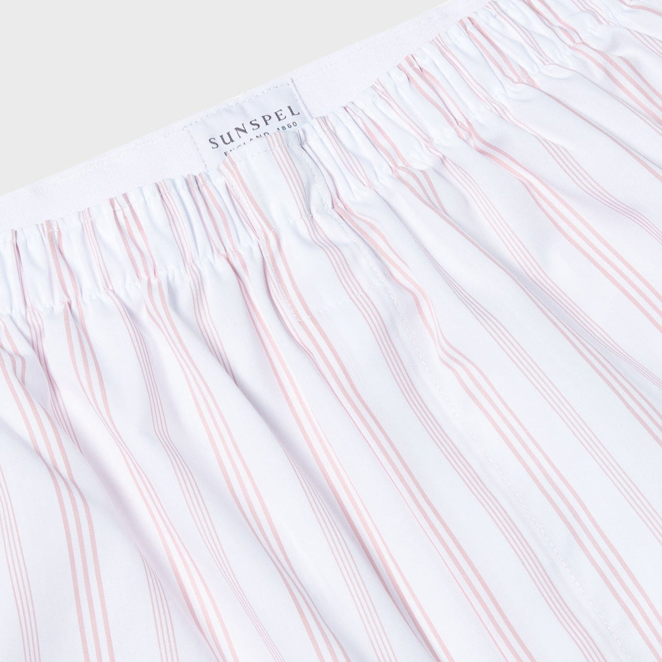 Sunspel Classic Boxer Shorts Pale Pink Stripe