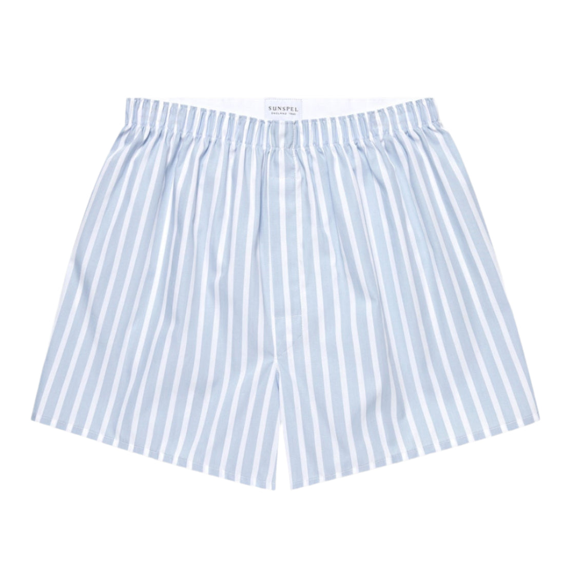 Sunspel Classic Boxer Shorts Sky Blue/White