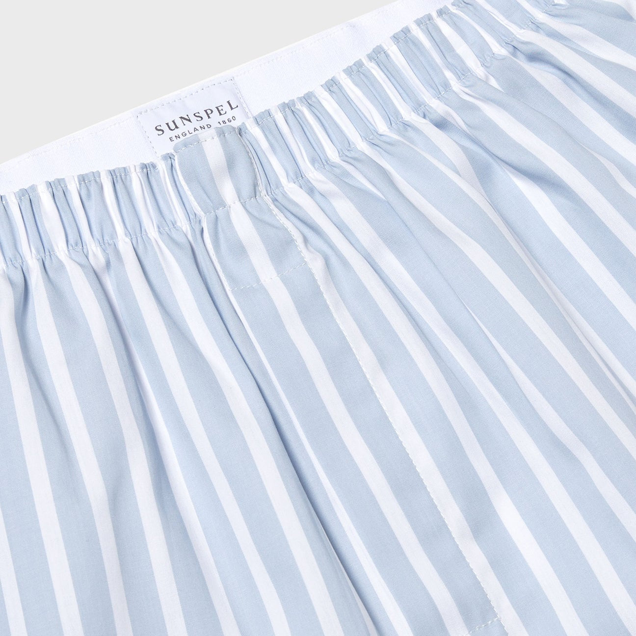 Sunspel Classic Boxer Shorts Sky Blue/White