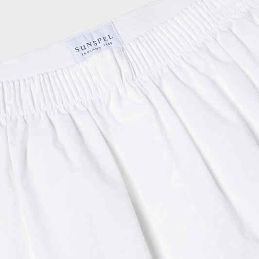 Sunspel Cotton Poplin Boxer Short White