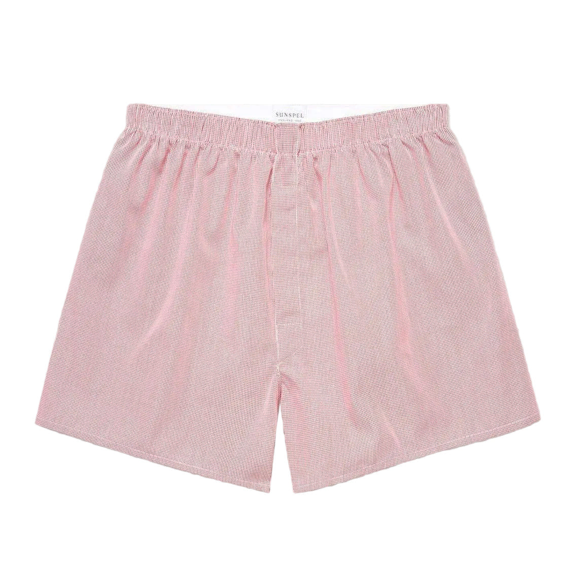 Sunspel Classic Boxer Shorts Red Micro Gingham