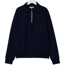 Load image into Gallery viewer, Merz b. Schwanen ZIPC01 Organic Zipcollar Sweatshirt Dark Navy
