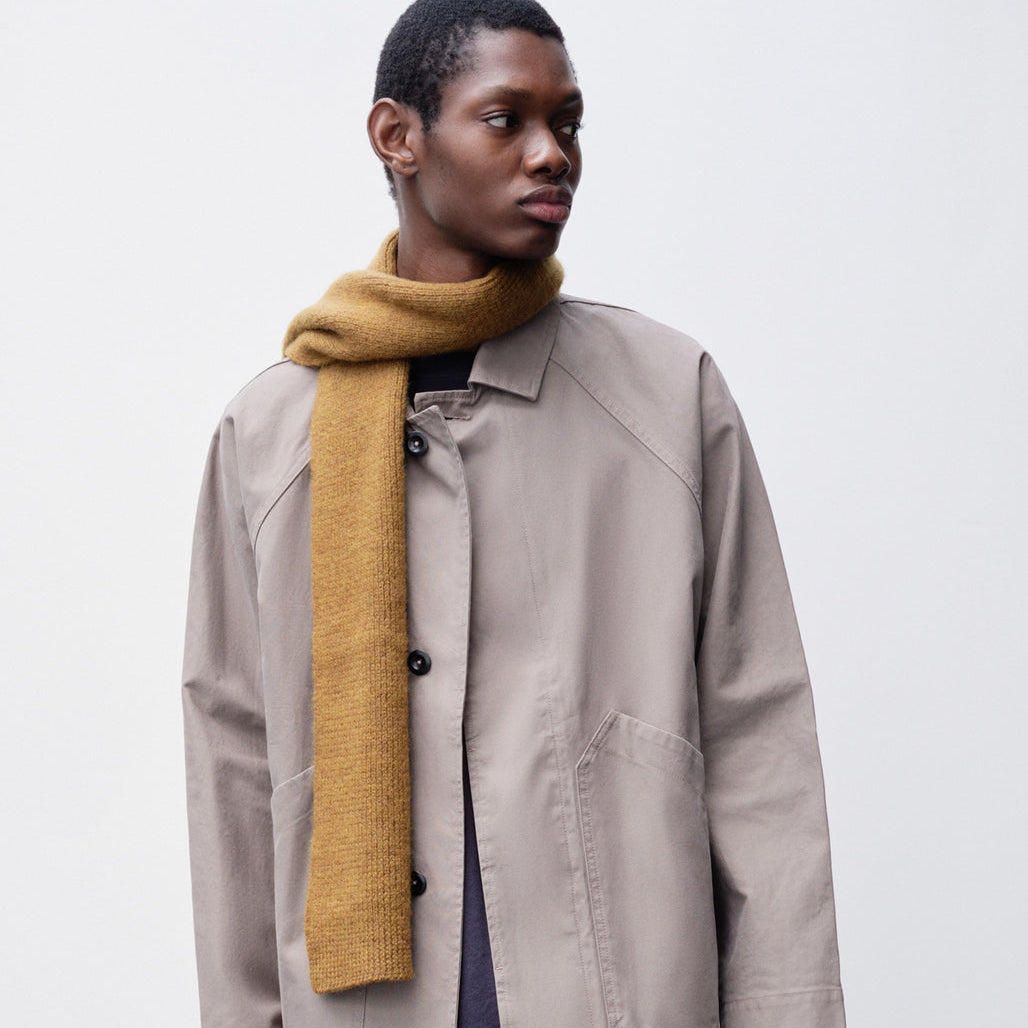 MHL Brushed Scarf Soft Shetland Wool Ochre