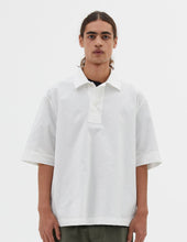 Load image into Gallery viewer, MHL Offset Placket Polo Textured Cotton White
