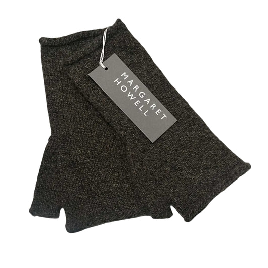 Margaret Howell Fingerless Merino/Cashmere Mitten Khaki / Charcoal