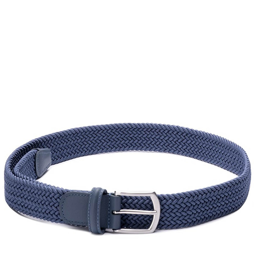 Andersons Elastic Woven Belt Mid Blue