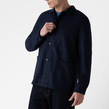 Load image into Gallery viewer, Sunspel Wool Twin Pocket Jacket Light Navy Melange
