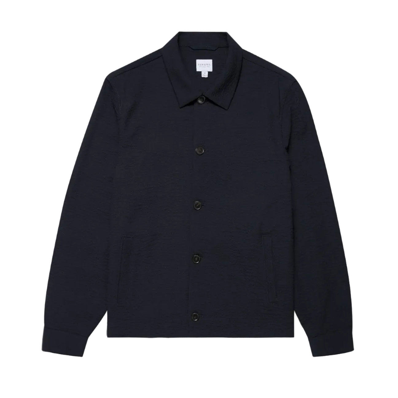 Sunspel Lightweight Wool Seersucker Jacket Navy