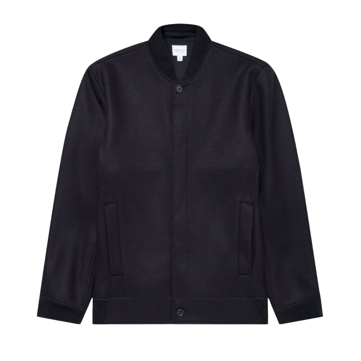 Sunspel Wool Bomber Jacket Navy