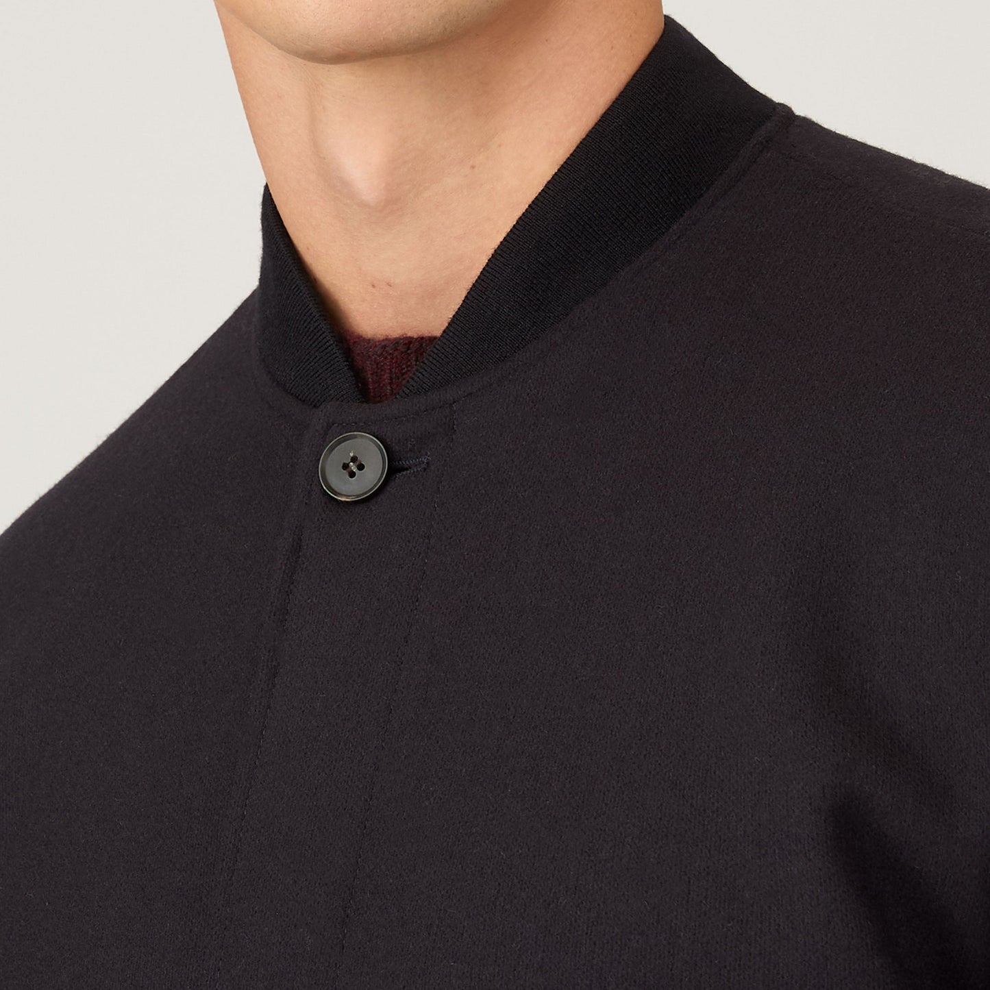 Sunspel Wool Bomber Jacket Navy