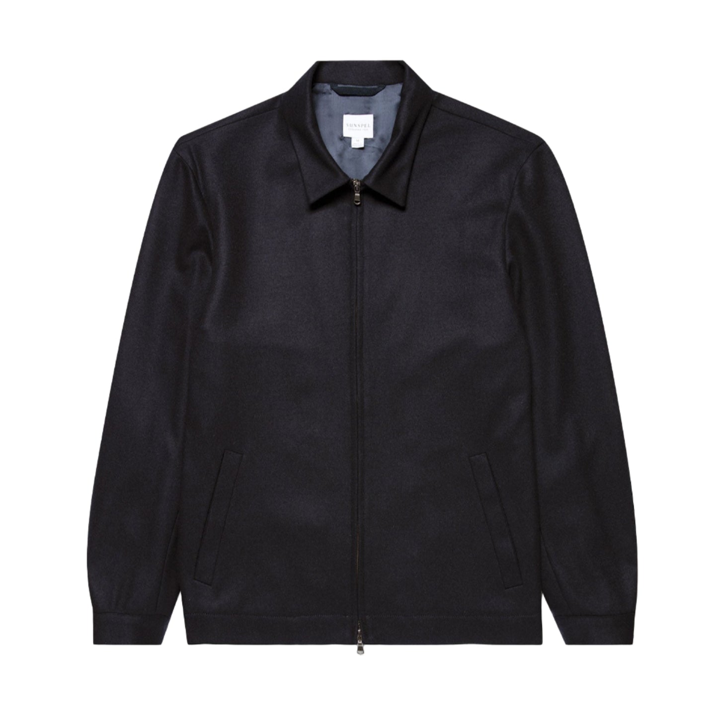Sunspel Boiled Wool Harrington Jacket Navy