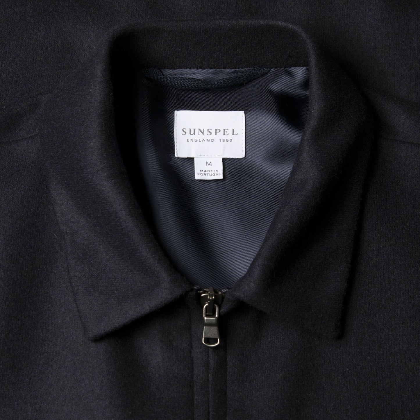 Sunspel Boiled Wool Harrington Jacket Navy