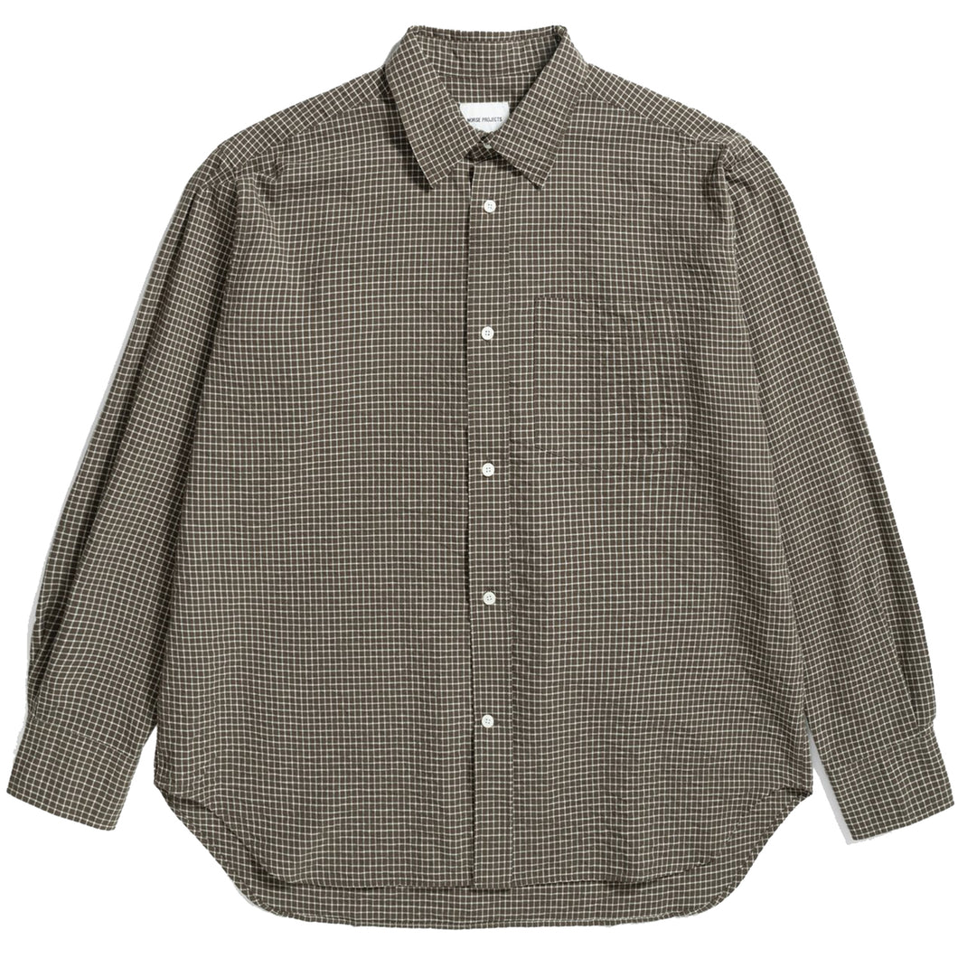 Norse Projects Mo Check Oversized Shirt Taupe