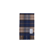 Load image into Gallery viewer, Norse Projects Norse Moon Merino Lambswool Checked Scarf Estate Blue
