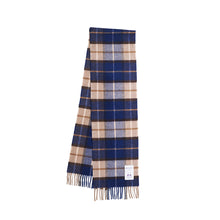 Load image into Gallery viewer, Norse Projects Norse Moon Merino Lambswool Checked Scarf Estate Blue
