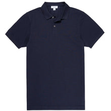 Load image into Gallery viewer, Sunspel Pique Polo Shirt Navy
