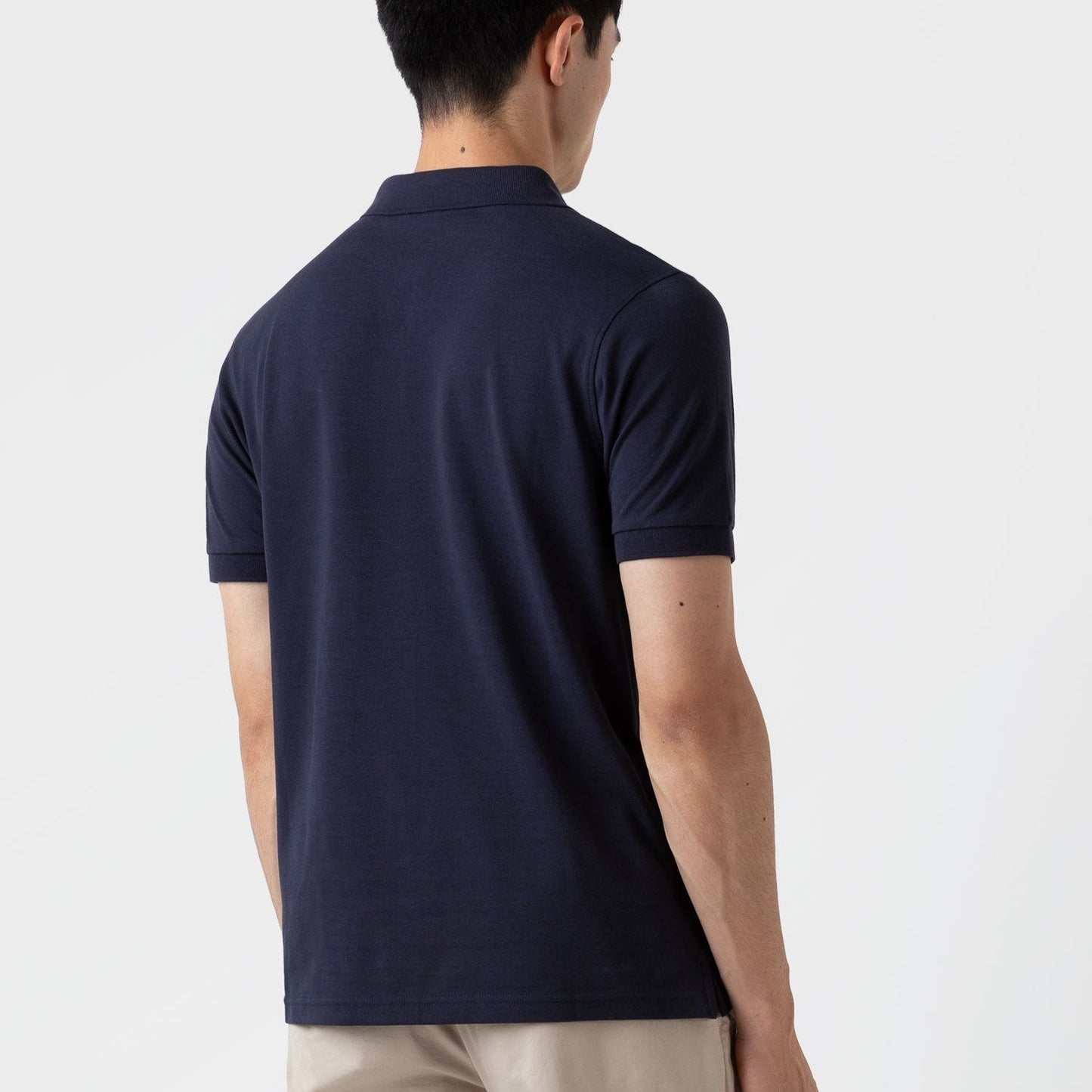 Sunspel Pique Polo Shirt Navy