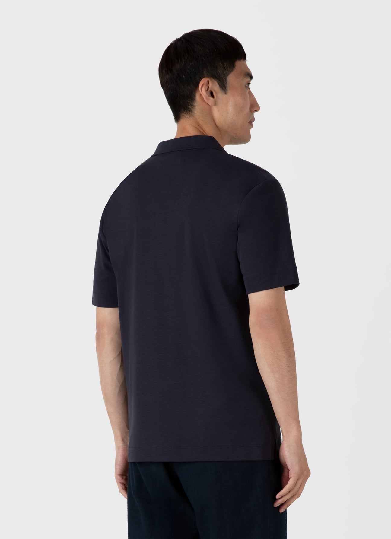 Sunspel Heavyweight Polo Shirt Navy