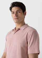 Load image into Gallery viewer, Sunspel Towelling Polo Shirt Shell Pink
