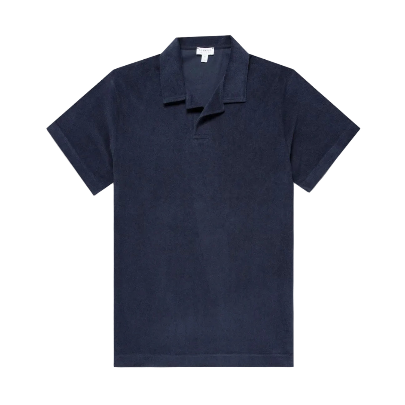 Sunspel Towelling Polo Shirt Navy