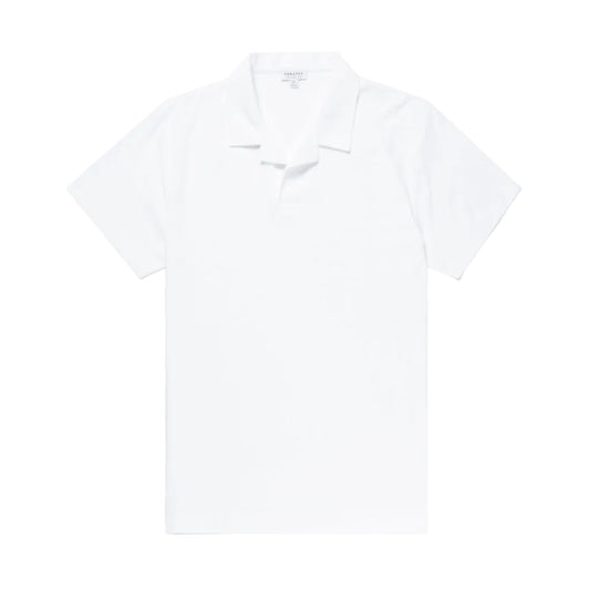 Sunspel Towelling Polo Shirt White