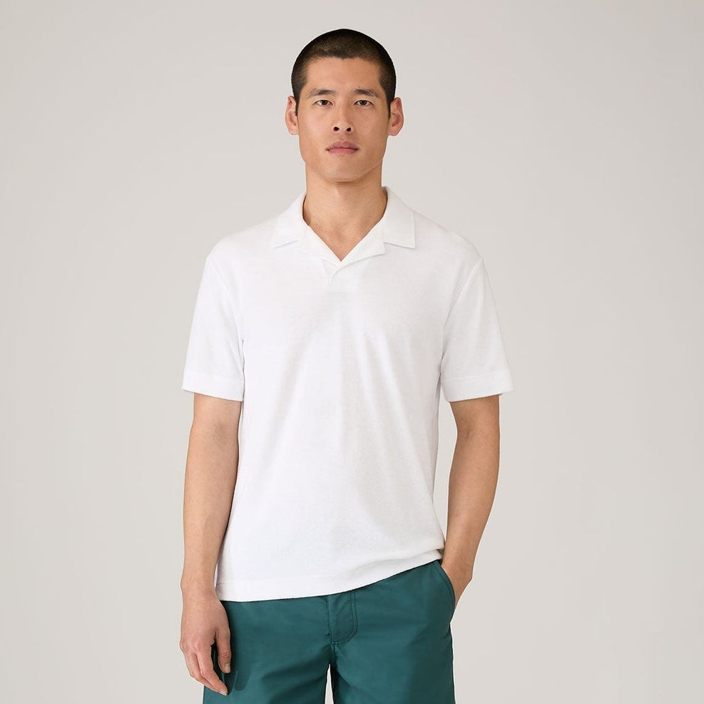 Sunspel Towelling Polo Shirt White
