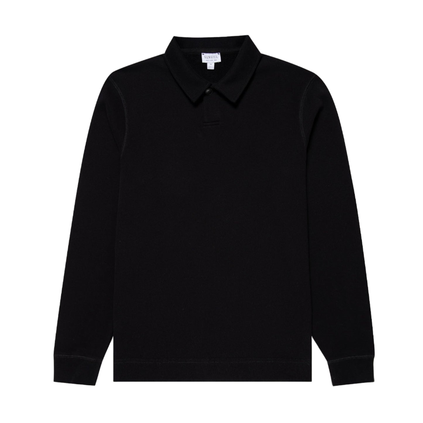 Sunspel Loopback Polo Sweatshirt Black
