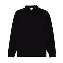Load image into Gallery viewer, Sunspel Loopback Polo Sweatshirt Black
