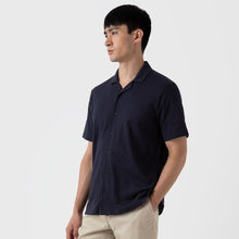 Load image into Gallery viewer, Sunspel Riviera Camp Collar Shirt Navy
