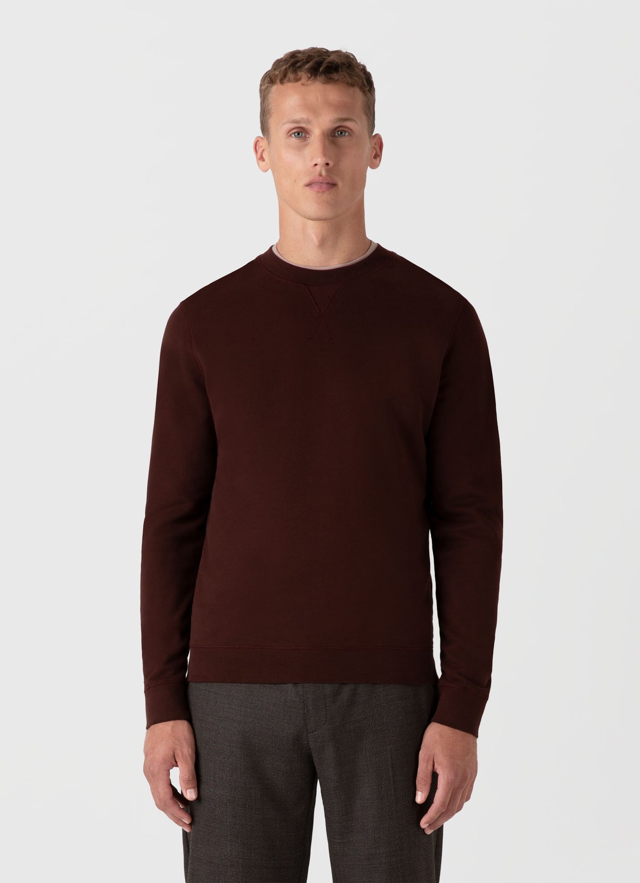 Sunspel Loopback Sweatshirt Raisin25