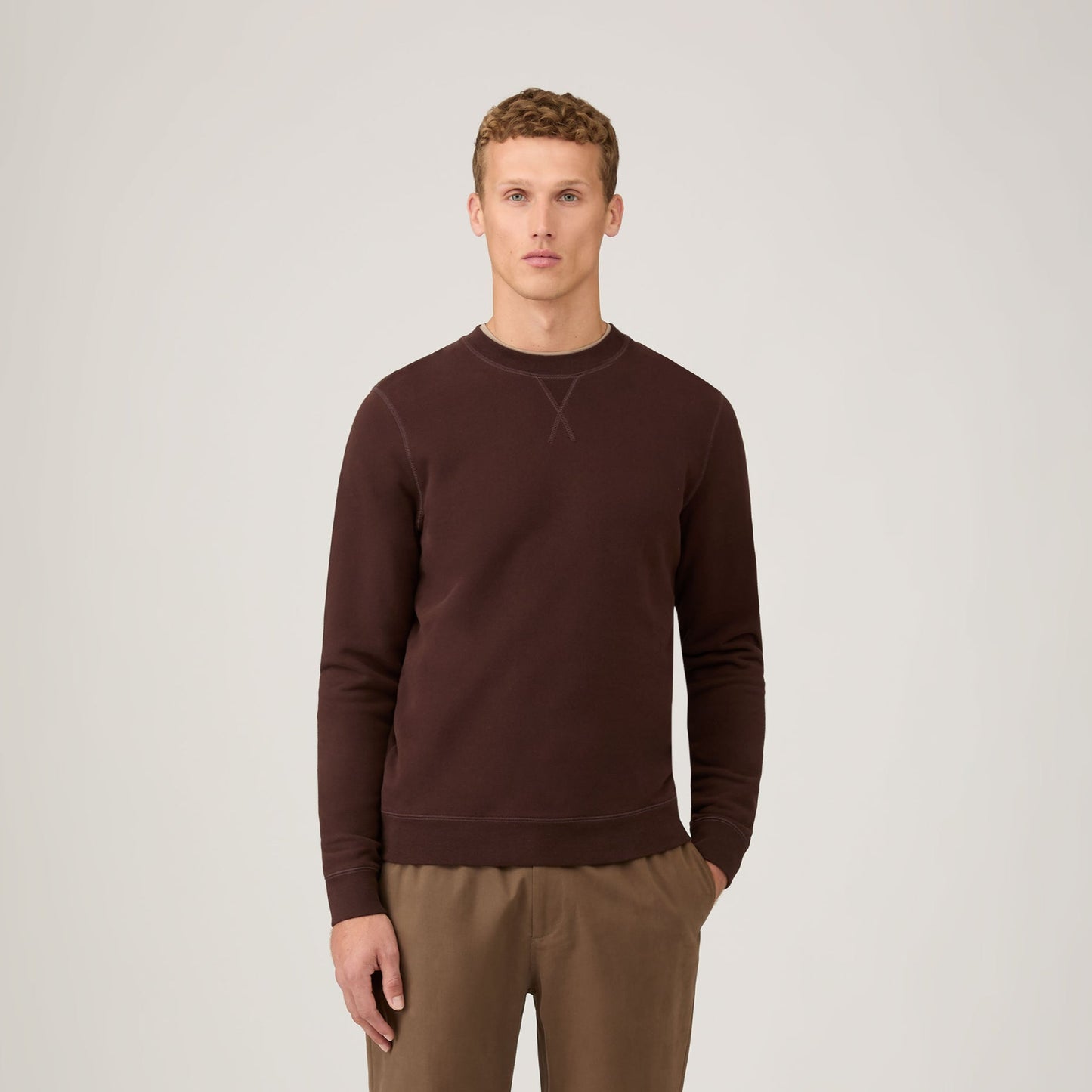 Sunspel Loopback Sweatshirt Truffle