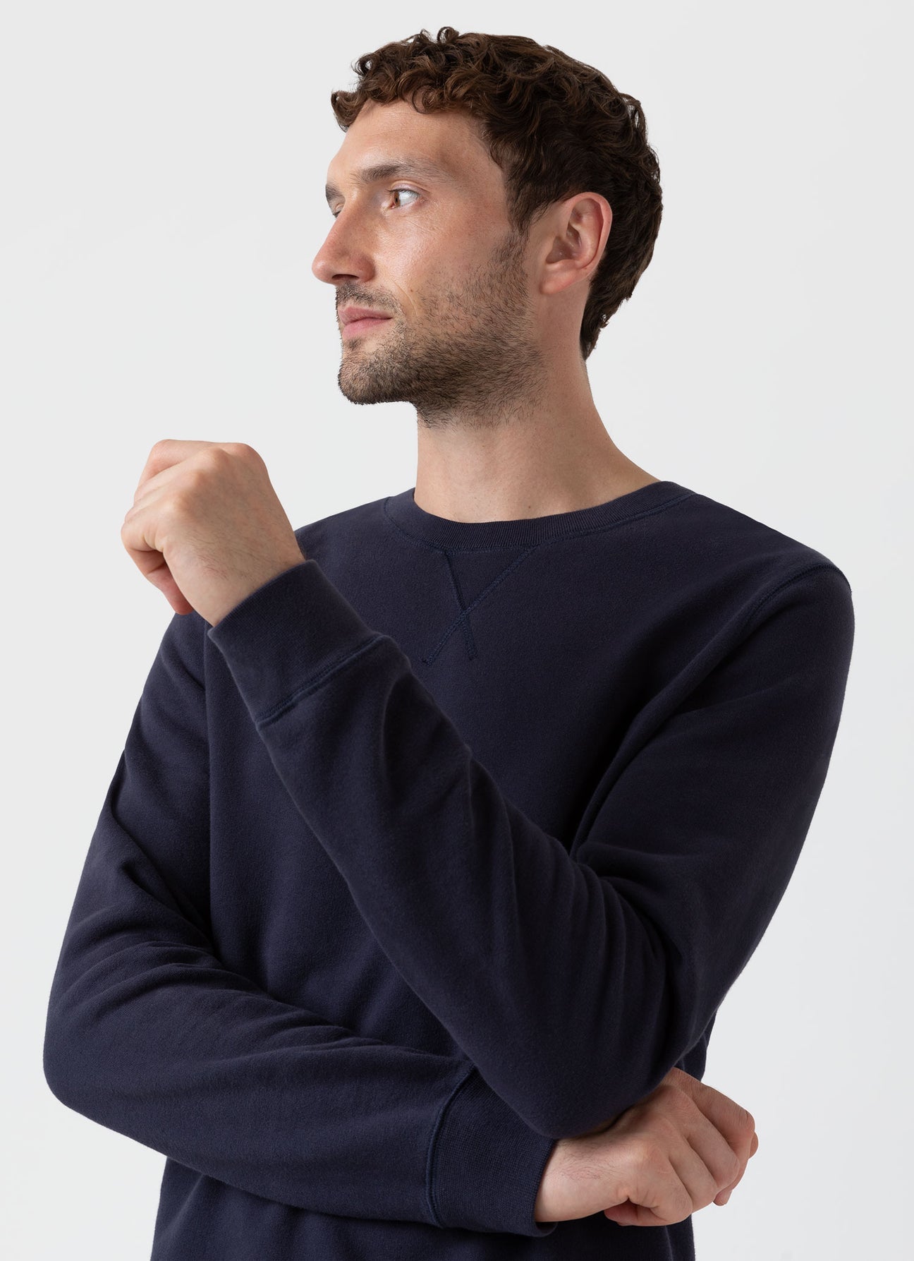 Sunspel Loopback Sweatshirt Dark Navy