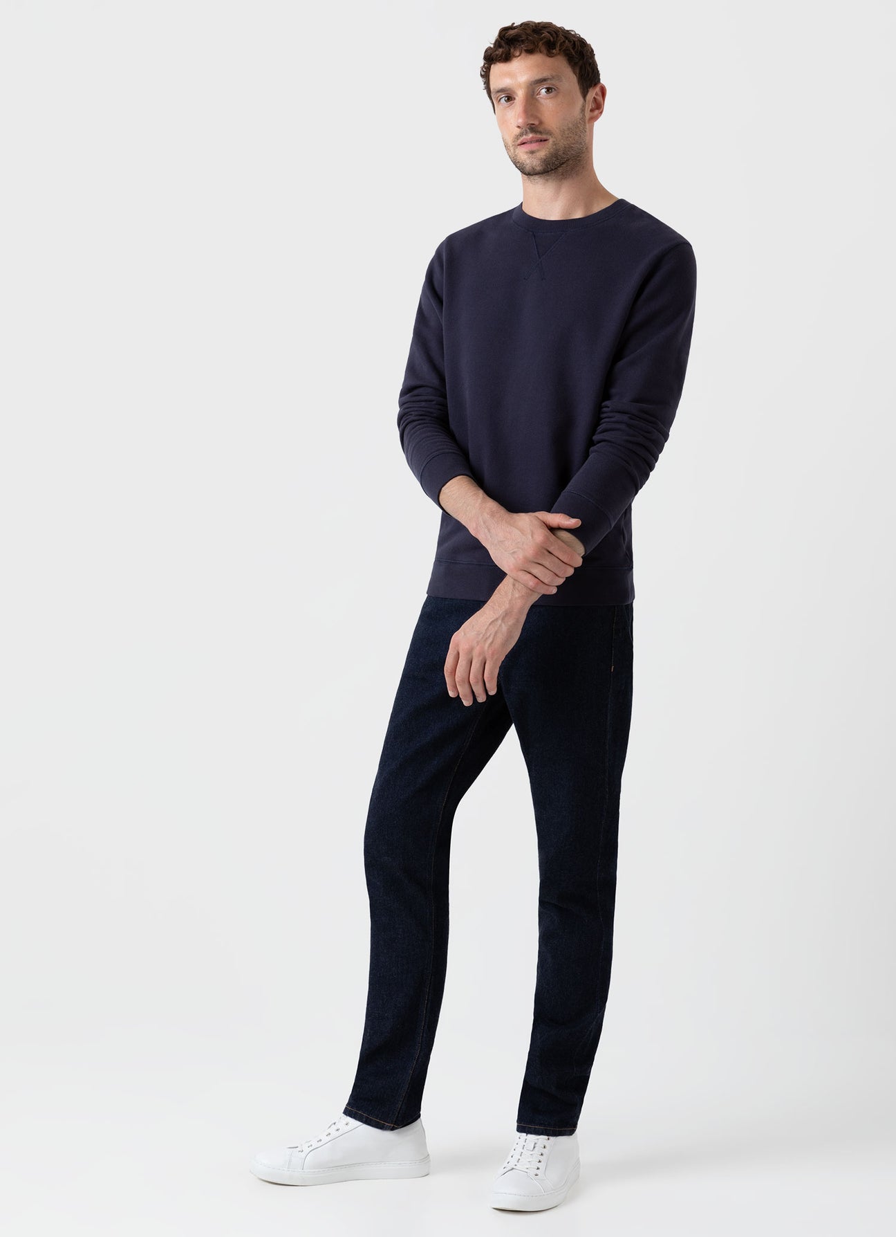 Sunspel Loopback Sweatshirt Dark Navy