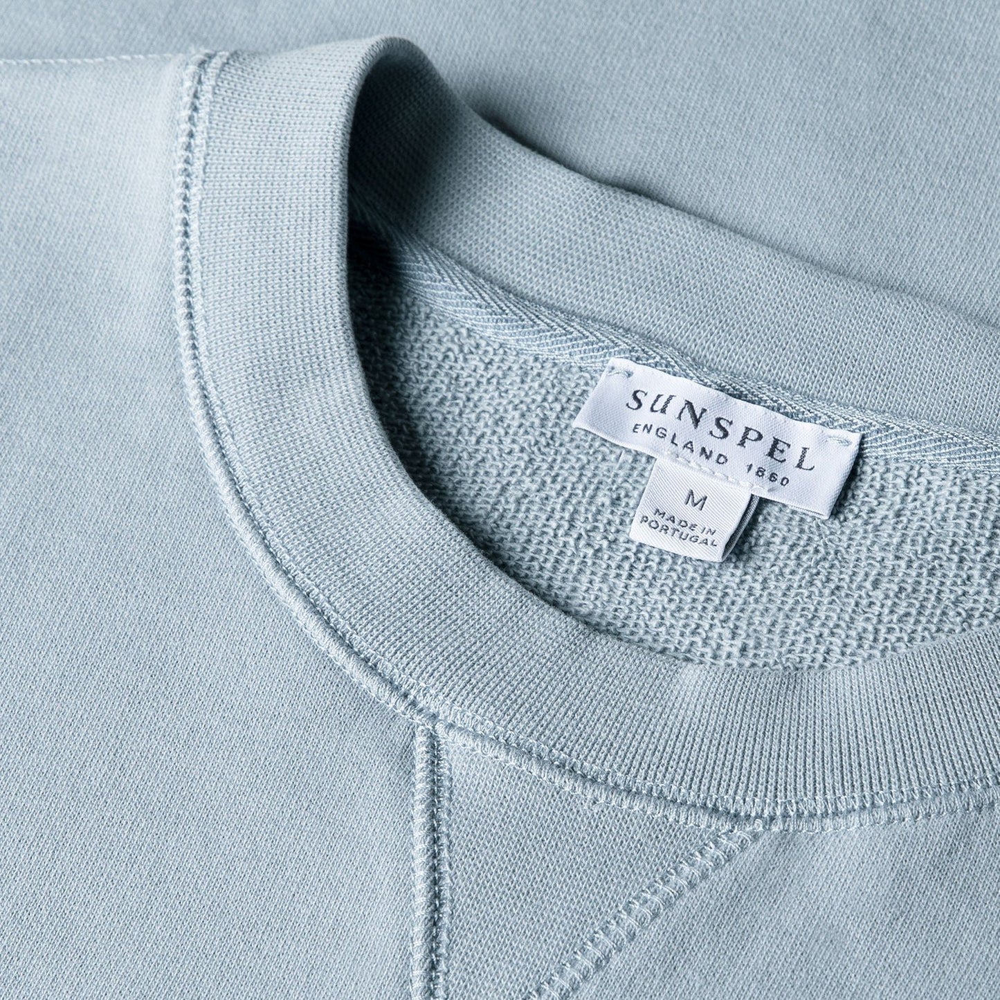 Sunspel Loopback Sweatshirt Smoke Blue