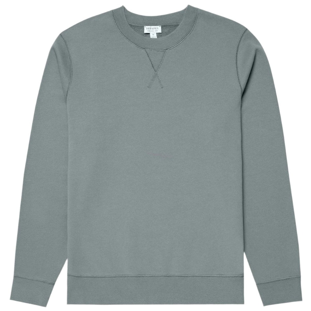 Sunspel Loopback Sweatshirt Smoke Green