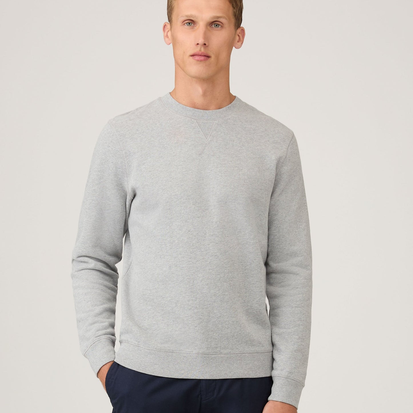 Sunspel Loopback Sweatshirt Grey Melange