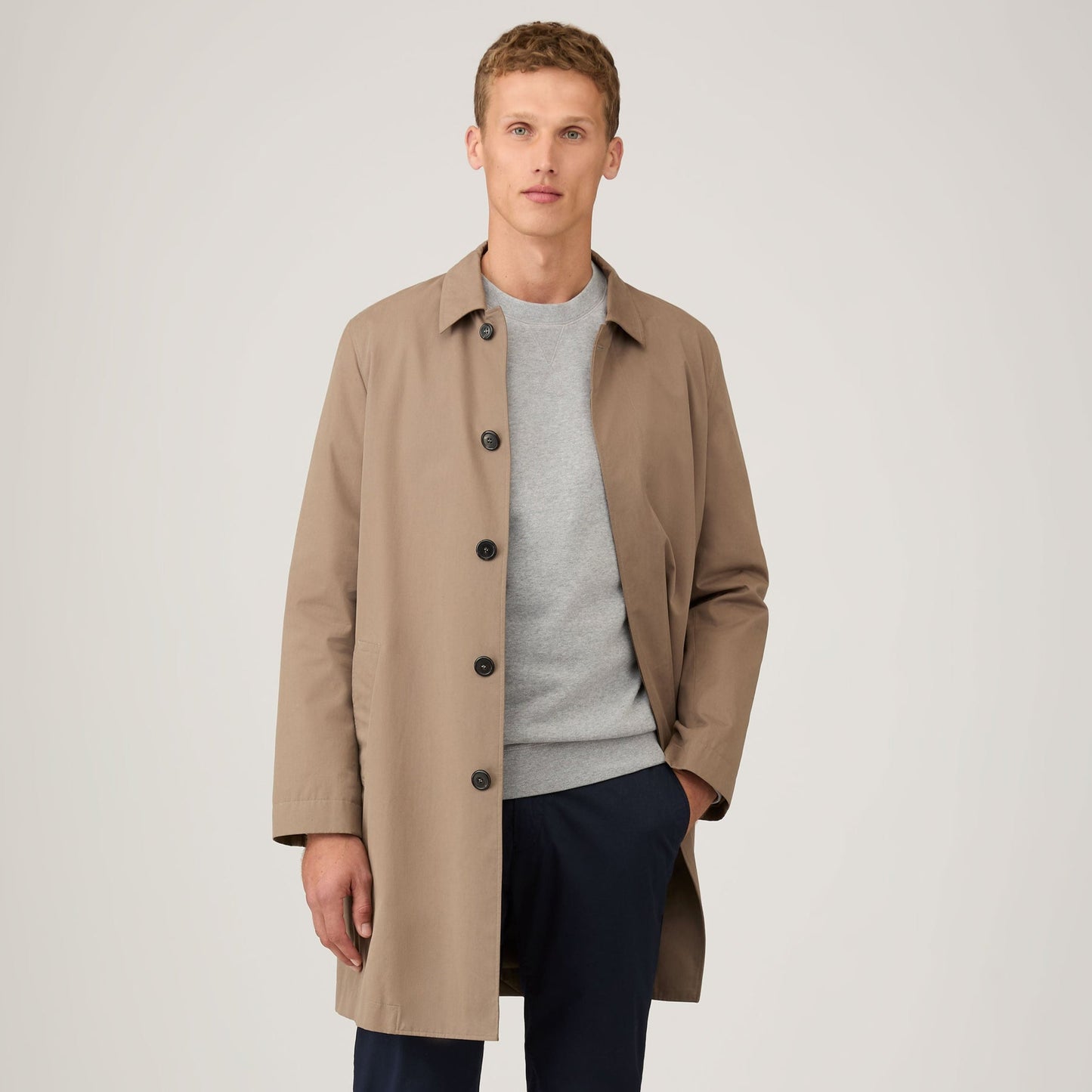 Sunspel Loopback Sweatshirt Grey Melange