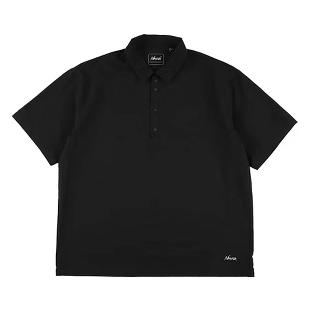 Nanga Dot Air Comfy Polo Shirt P.Black