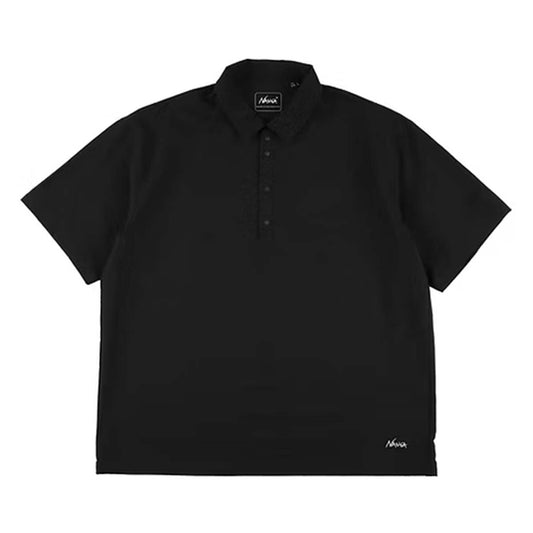 Nanga Dot Air Comfy Polo Shirt P.Black