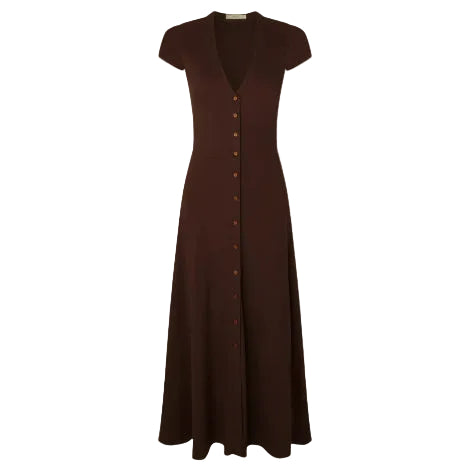 Sessun Nea Buttoned Mid Length Dress Ganache