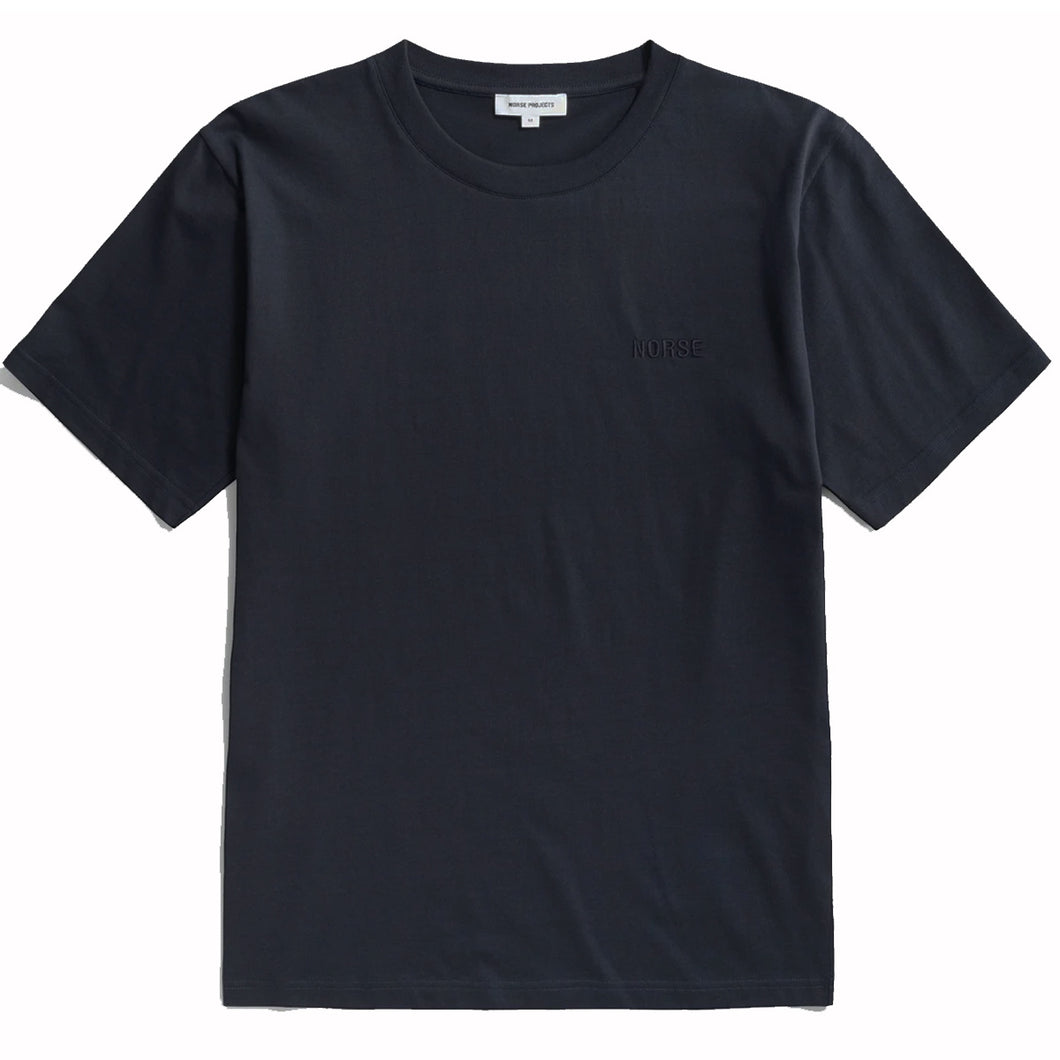 Norse Projects Johannes Organic NORSE Logo T-Shirt Dark Navy