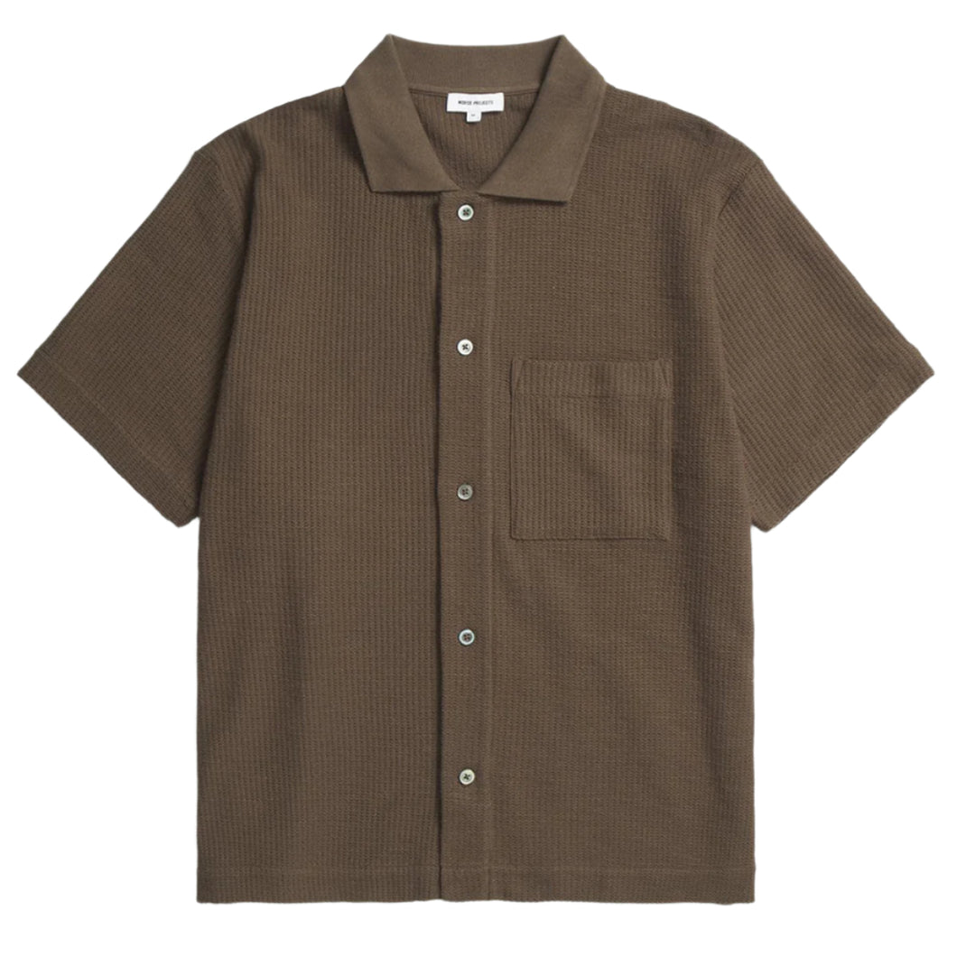 Norse Projects Gustav Crochet Jersey Shirt Chestnut