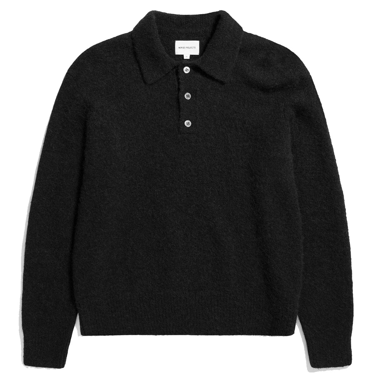 Norse Projects Rasmus Relaxed Brushed Polo Black – Supra