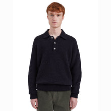 Load image into Gallery viewer, Norse Projects Rasmus Relaxed Brushed Polo Black
