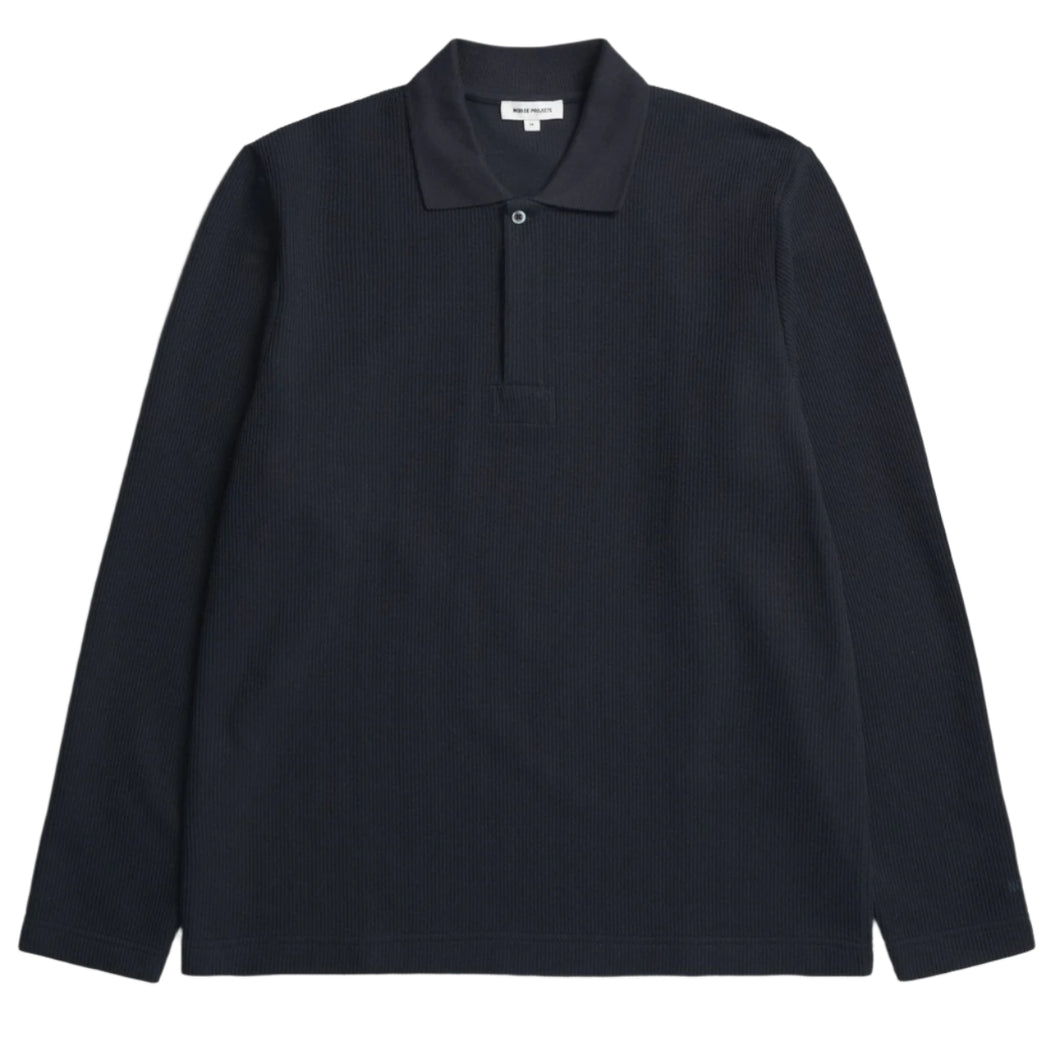 Norse Projects Ruben Double Face LS Polo Dark Navy